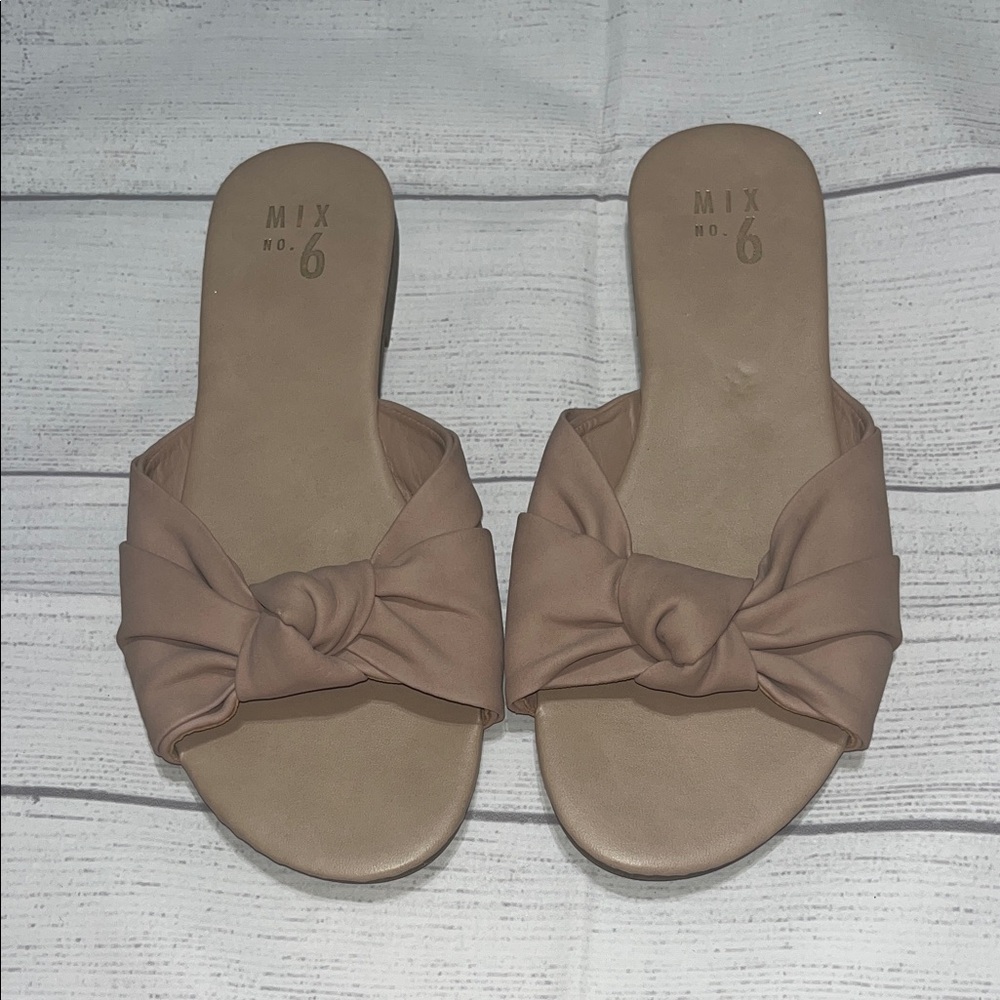 Mix No. 6 Women's Blush Knot Slide Sandals 9